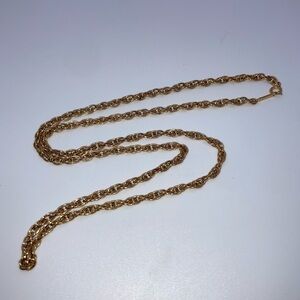 Vtg Dorlan D’Orlan Gold Plated Twisted Rope Chain 26” Length / 4mm Width